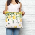 thumbnail image 3 of Throw Pillow Covers 16x16 Inch, Lemon Eucalyptus Decorative Pillow Cases for Couch Sofa Bed, Farm Flower Fruit Country Boho Summer Cotton Linen Square Home Decor Pillowcases with Hidden Zipper, 3 of 7