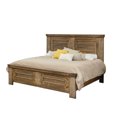Benjara Maze Queen Size Bed, Farmhouse Panel Headboard, Natural Mango