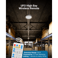 thumbnail image 2 of Sunco Wireless Remote Control for LED UFO High Bay Shop Work Garage Facility Utility Ceiling Hanging Lights, 50ft Detection Range, 5 Year Warranty., 2 of 4