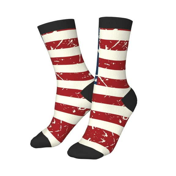 Kids Girls Boys Socks - Vintage American Flag Comfort Breathable Crew Socks for Boys Girls Kids, Soft Athletic Running Socks for Boys Socks 6-10 Years Old