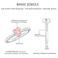 thumbnail image 6 of Rosec Jewels Lab Grown Pink White Diamond Heart Engagement Ring 1 Carat - IGI Certified - VS1 Grade- Bezel Set Pink Diamond Ring, 925 Sterling Silver, US 4.00, 6 of 9