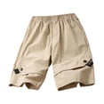 thumbnail image 6 of Gubotare Youth Golf Shorts Boys 4-Way Stretch Pull-on Shorts Moisture Wicking Side Hand Pockets Outdoor Size 11-12 (Khaki,11-12 Years), 6 of 6