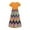Orange, variant on Isvgxsz New Party Dresses for Girls New Style Print A-Line Long Dress Short Sleeve Crew Neck with Pocket Quick Drying Girls Casual Dresses 9-10 Years(150) Pink2