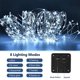 thumbnail image 2 of Juego de 2 luces de cadena solares 10m 100LED, IP65 Luces de hadas a prueba de agua 8 modos Iluminación de alambre de cobre de jardín para exteriores, fiestas, bodas, patio, Navidad Xemadio WLJ-3290, 2 of 5