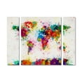 thumbnail image 2 of Trademark Fine Art "Paint Splashes World Map" Canvas Art by Michael Tompsett Three Panel Set, 2 of 4