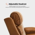 thumbnail image 6 of MCombo 63.4" Power Loveseat Recliner Sofa with Adjustable Headrest, Heat and Massage for Living Room, Faux Leather(Saddle), 6 of 8