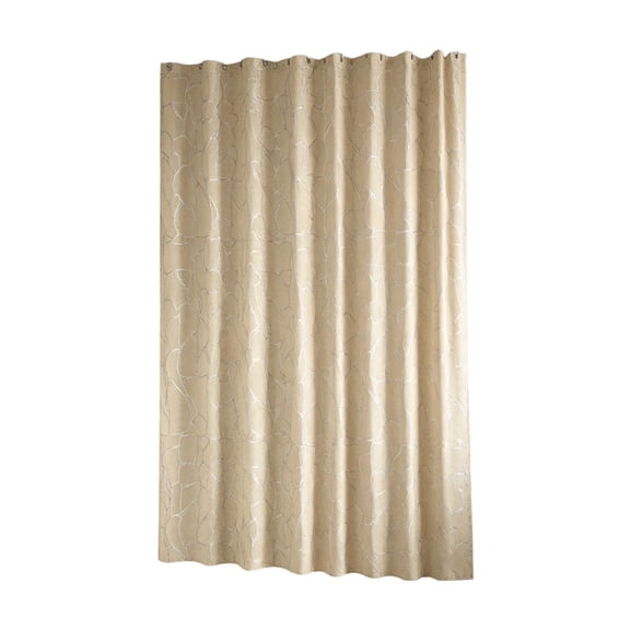 Beige Silver Foil Stone Patterned Shower Curtain 71X32 Inches Bathroom Partition Waterproof Home Decor