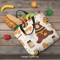 thumbnail image 5 of Wukai Cute Bee Honey Jar Hive Bear Print Reusable Grocery Bag Shopping Bags with Zipper Shoulder Shopping Handle Bag Suitable for Outdoor Convenient Daily Bag, 5 of 8