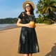 thumbnail image 4 of Balery Black And Gold White Horse Vestidos sueltos de manga corta para mujer, vestidos de verano 2025, vestidos casuales de corte A con vuelo., 4 of 6