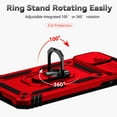 thumbnail image 2 of iPhone 16 Plus Kickstand Armor Case with Slide Camera Lens Protection Cover Built-in 360° Rotate Ring Holder Stand Magnetic Military Shockproof Phone Cover Case for iPhone 16 Plus,
Red, 2 of 8