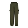 thumbnail image 5 of HXWCHs Women's Lined Cargo Sweatpants Loose Fit Athletic Joggers WITH Multiple Pockets for Casual Fall Outfits M Green, 5 of 6