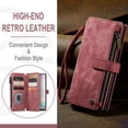thumbnail image 4 of Wallet Case Compatible with Samsung Galaxy Note 10 Plus, Multifunctional Magnetic Closure Folio Case, [RFID Blocking] Durable PU Leather Flip Lanyard Strap Wristlet Zipper Card Holder Case, Red, 4 of 10