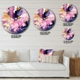 thumbnail image 5 of Designart "Strokes in Purple and Pink I" Fractals Oversized Wall Clock, 5 of 5