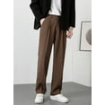 thumbnail image 4 of Summer Men Straight Casual Pants 2023 New Korean Fashion Suit Pant Semi-Wide Banded Waist Slacks Male Baggy Long Trousers, 4 of 5