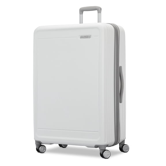My AT 28-Inch Hardside Large Checked Suitcase with Spinner Wheels - White