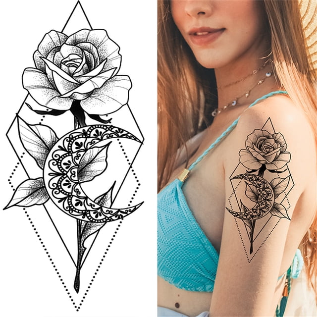 onlyliua Ofertas Tatuajes con Bocetos Pegatinas Abstractas Pegatinas Flores Rosas