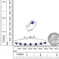thumbnail image 2 of Gem Stone King 925 Sterling Silver Blue Created Sapphire Ring and Bracelet Jewelry Set for Women | 3.12 Cttw | Gemstone September Birthstone | Heart Shape 4MM | Round 4.5MM | Size 7, 2 of 3