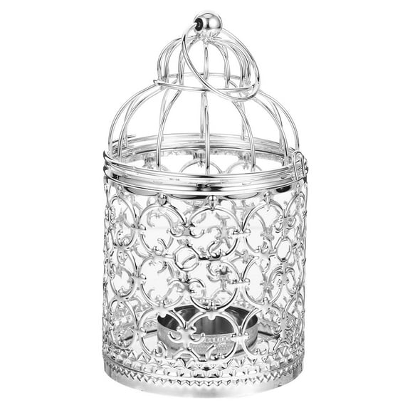 FRCOLOR  Birdcage Candle Holder Home Decor Decorative Lanterns Wedding Silver