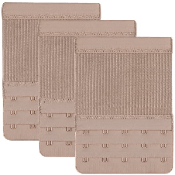 Bra Extender 5 Hook,Elastic Extra Long,Plus Size,Lined Durable 3 Pack Beige - CHIRRUPY CHIEF