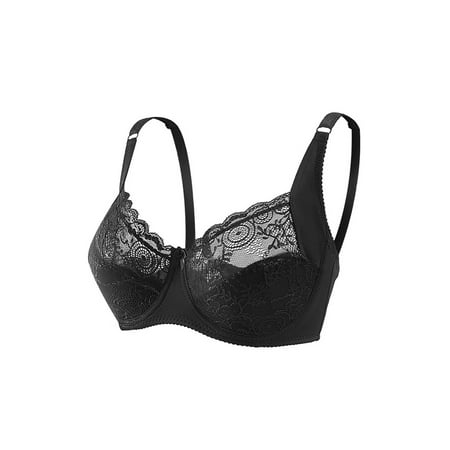 

Paille Ladies Minimizer Comfort Bralettes Support Home Bras Underwire Daily Wear Bralette Black 38/85F