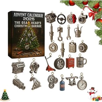 Countdown, 2D plat acryl 24 dagen - kerstkalender dier boom ornament