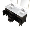 thumbnail image 4 of Laurel 60 in W Black Oak Double Vanity, Carrara Marble Top, Faucet Set, & 28 in Mirrors, 4 of 9