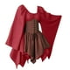 thumbnail image 4 of Disfraces de mujer Vestidos de corsé de manga larga retro gótico Vestido de manga larga con cuello redondo a media pantorrilla Pompotops hdfakjf5064, 4 of 7