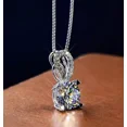 thumbnail image 4 of 2Ct Round Cut Real Moissanite Solitaire Pendant 14K White Gold Plated Silver, 4 of 4
