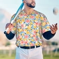 thumbnail image 6 of Balery Watercolor Wildflowers Baseball Jersey for Men Casual Button Down Shirts Short Sleeve Active Team Sports Uniform-Medium, 6 of 9