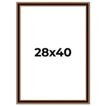 28x40 Frame Gold Brown Plein Air Vintage Solid Wood Picture Frame | 1.75 Inches Moulding Width |