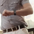 thumbnail image 3 of Metal Band Compatible with Fitbit Versa 2, Versa, Versa Lite Edition, Solid Stainless Steel Strap Replacement Wristband Business Bracelet, Black, 3 of 7