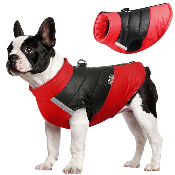 BadPiggies Waterproof Dog Coat Reflective Winter Warm Pet Vest Jacket Zipper Cold Weather Apparel for Small Medium Large Dogs