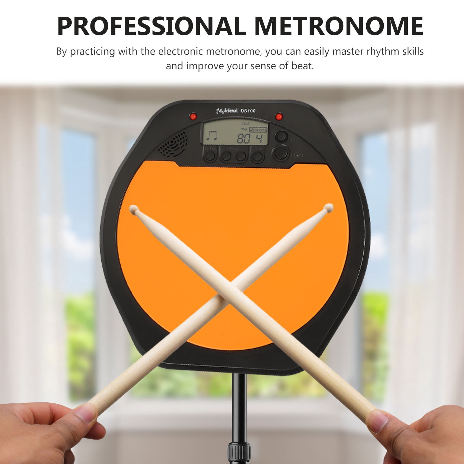 Amosfun Lightweight Electronic Drum Practice Pad with External Power Supply and Non- Skid Proof Design