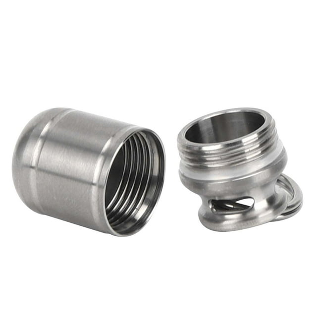 Keychain Pill Container, Small Pill Case Portable Alloy Medicine Holder Waterproof Warehouse Mini Pill Storage Bottle Food Pills Tea Candy Organizer Cans for Outdoor Camping