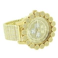 thumbnail image 2 of Khronos Custom Pave Watch Solid Stainless Steel Back Gold Tone Genuine Diamond Dial Iced Out Flower Bezel Jo Rodeo Jojino, 2 of 6