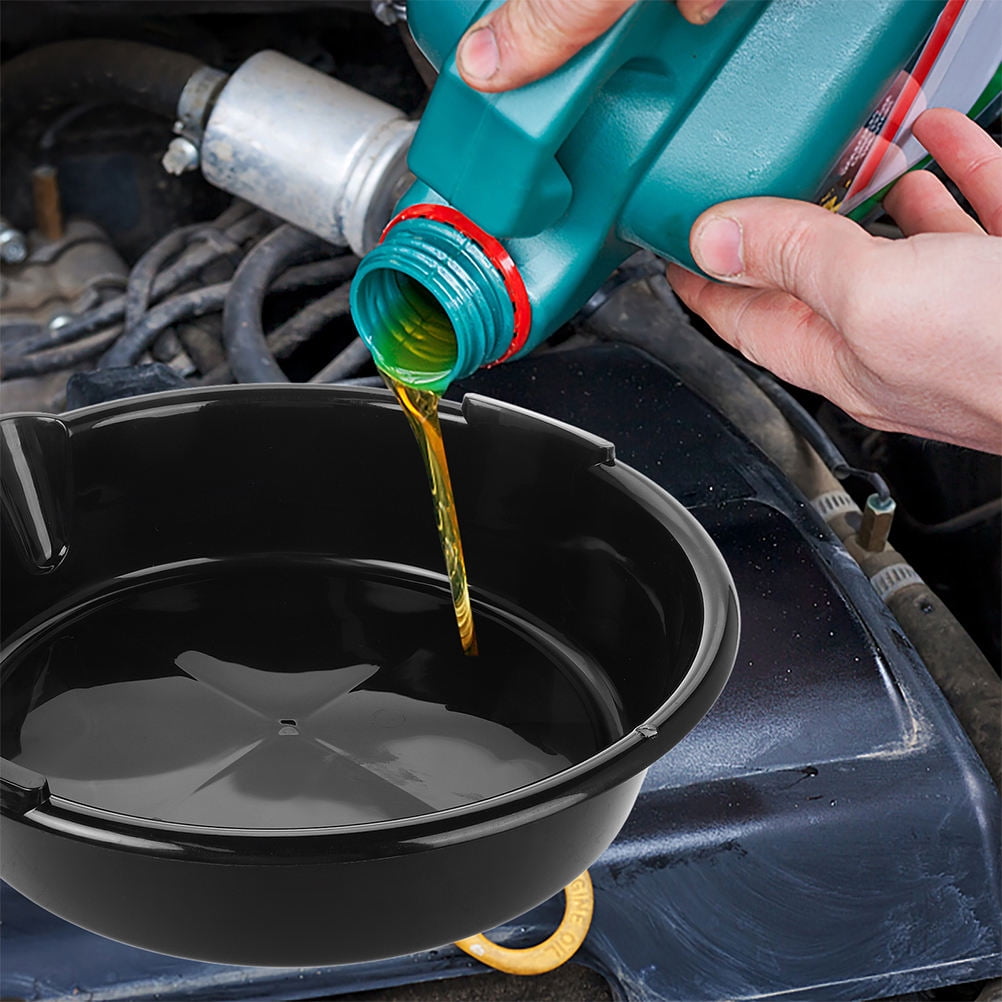 Supvox 2-Pack Reusable Oil Catch Pan Black Plastic Drip Tray for Spill Prevention and Control