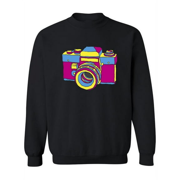 Pop Art Camera Design Sweatshirt Women -Image by Shutterstock, Female XX-Large