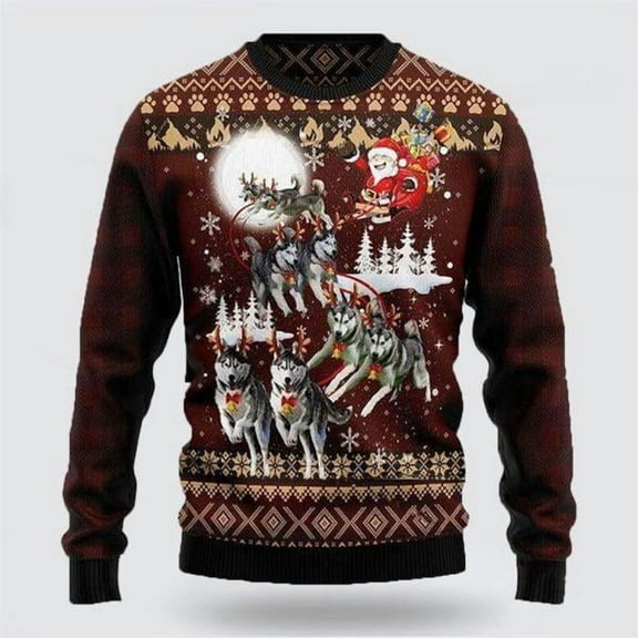 Husky Christmas Dog Christmas Sweaters 3D – Gifts For Dog Lover