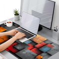 thumbnail image 6 of Gaming Mouse Pad, Keyboard Mouse Pad 31.5x15.7 inch XXL Large Computer Laptop Cool Desk Mat with Non-Slip Rubber Base and Stitched Edge for Home Office Work, Geometric Black Orange, 6 of 6