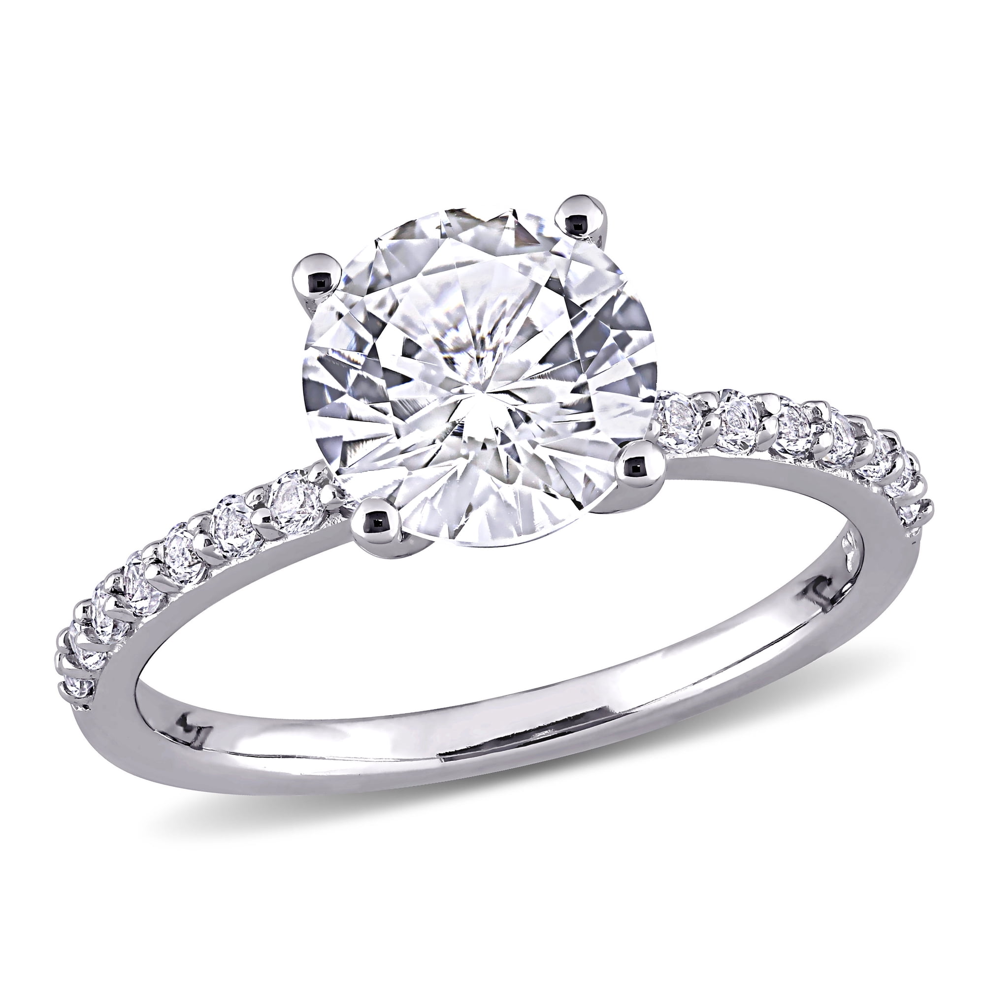 Everly Women's 2-3/4 CT TGW Created White Sapphire Engagement Ring in 10K White Gold