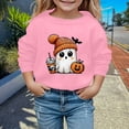 thumbnail image 2 of GDREDA Chandails à Capuchon Tendance pour Filles Mignons Imprimés Chandails à Manches Longues pour Enfants Idéal pour Halloween Col Rond à la Mode Confort Rose,10-11 Ans, 2 of 4