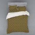 thumbnail image 2 of Ethnic Duvet Cover Set, Lively Colored Rhombus-shape Pattern with Geometric Petals in Symmetrical Order, Bedding Set with Shams and Fitted Sheet, 3 Sizes, by Ambesonne, 2 of 3