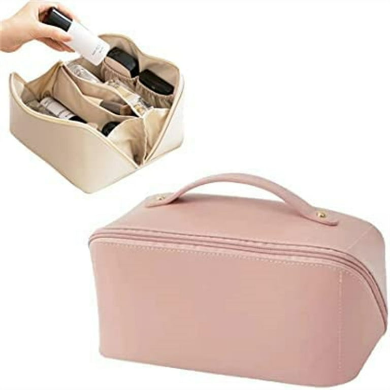 TSV Large Travel Makeup Bag with Handle, Waterproof PU Toiletry