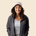 thumbnail image 4 of Dalix Pizza Embroidered Fleece Zip Washed Hoodie Cold Fall Winter Women in Shadow XS X-Small, 4 of 5