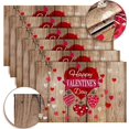 thumbnail image 3 of 6 Pack Happy Valentine''s Day Placemats Heart Patterned Table Mats 12 x 18 Inch Wood Prints Heat Resistant Table Mats Non-Slip Washable Mats Decoration for Home Kitchen Dining Wedding Party, 3 of 5