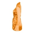 thumbnail image 6 of IROINNID Semi Formal Dress for Women Long Sleeve Wrap Dress V-Neck Solid Color Show Waist Hollow Out Buttocks Short Dress,Orange, 6 of 7