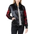 thumbnail image 1 of Chaqueta de bombardero bordada con dragón CHRLDR para mujer negra pequeña, 1 of 1