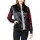 thumbnail image 1 of CHRLDR Chaqueta bomber de dragón bordada para mujer, negra, grande CHRLDR Chaqueta de bombardero, 1 of 1