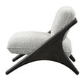 thumbnail image 3 of Sia 36 Inch Accent Chair, White Polyester Upholstery, Black Solid Ash Wood, 3 of 5