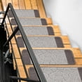 thumbnail image 3 of Ottomanson Softy Washable Non-Slip Rubberback Bordered 9" x 26" Indoor Stair Treads, 7 Pack, Beige, 3 of 9